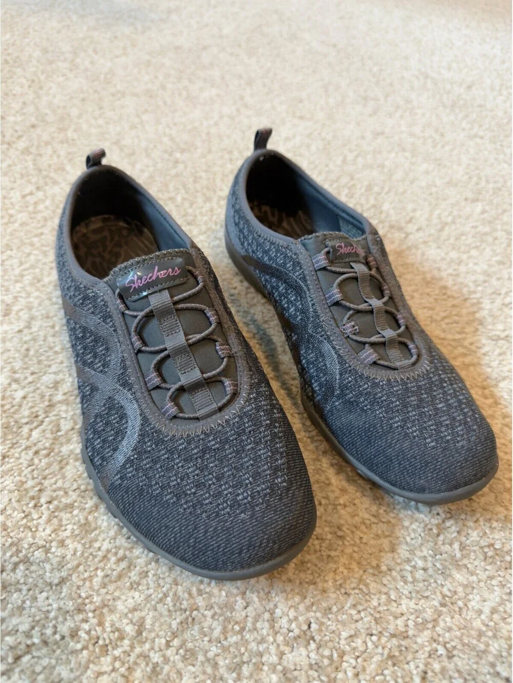 Skechers EZ Flex 3.0 Women's Size 9.5 Gray Memory Foam Slip On Walking Shoes